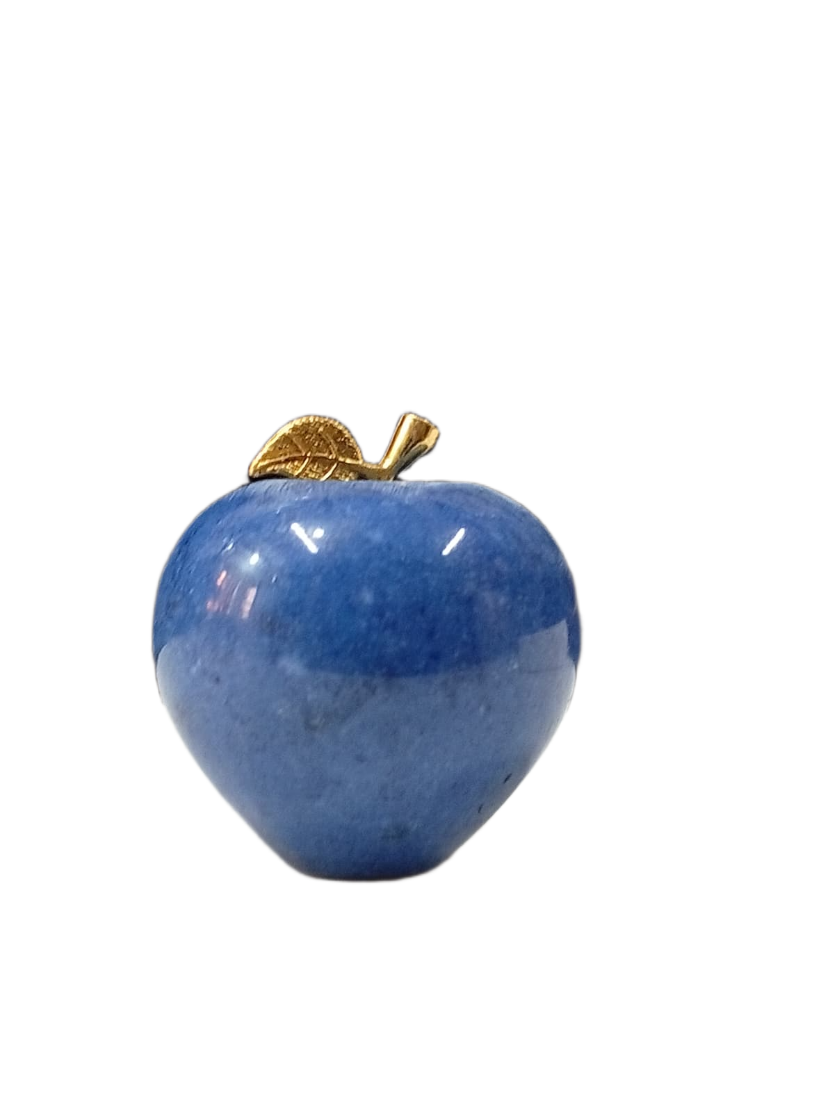 Elegant Onyx Stone Apple Decor with Golden Leaf (Size: 7 cm) - Image 4