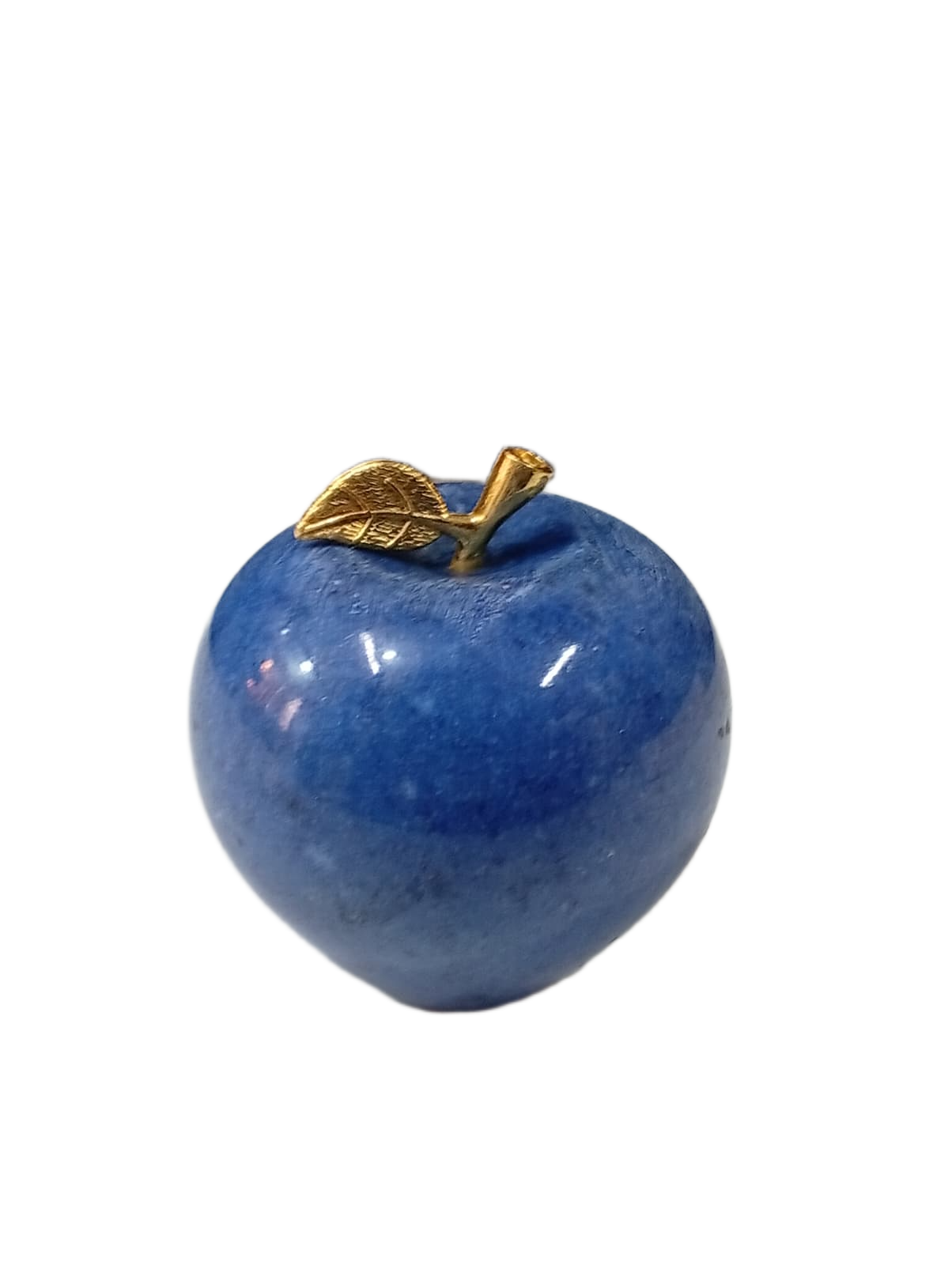 Elegant Onyx Stone Apple Decor with Golden Leaf (Size: 7 cm) - Image 6