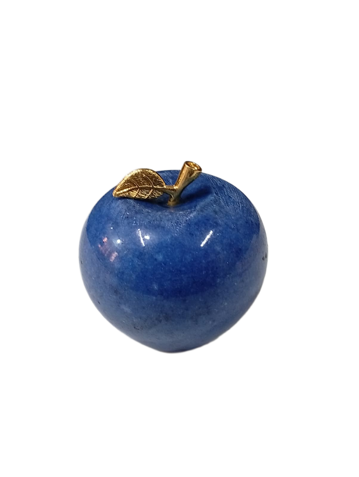 Elegant Onyx Stone Apple Decor with Golden Leaf (Size: 7 cm) - Image 7