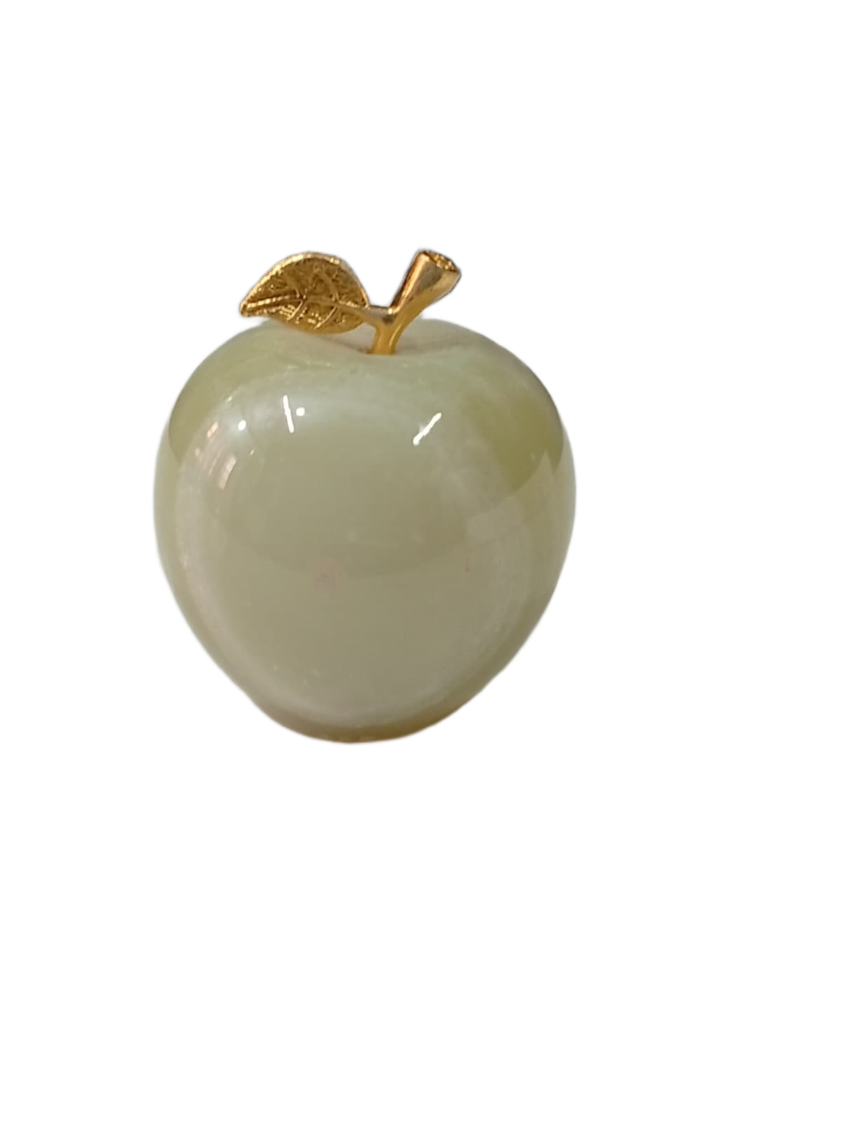 Elegant Onyx Stone Apple Decor with Golden Leaf (Size: 7 cm) - Image 8