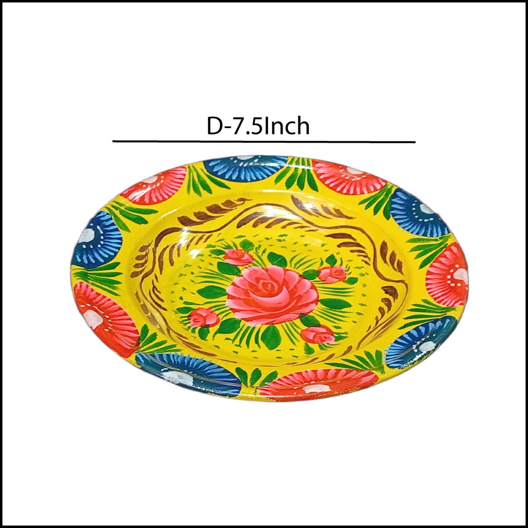 Handcrafted Truck Art Plate – Traditional Pakistani Decorative Plate (Size D-7.5inch) - Image 2