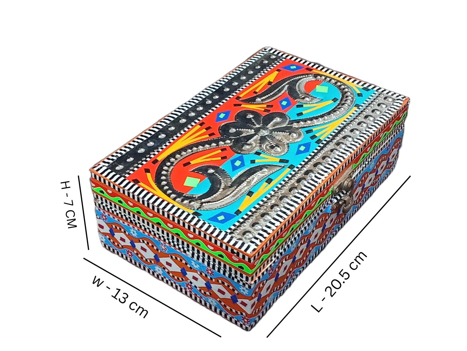 Chamakpatti Box: Real Truck Art Design for Storage and Decoration (W-13 cm, L-20 cm) - Image 2