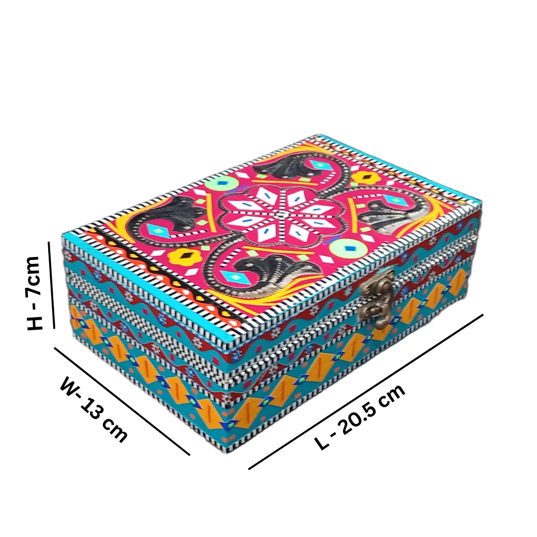 Chamakpatti Box: Real Truck Art Design for Storage and Decoration (W-13 cm, L-20 cm) - Image 2
