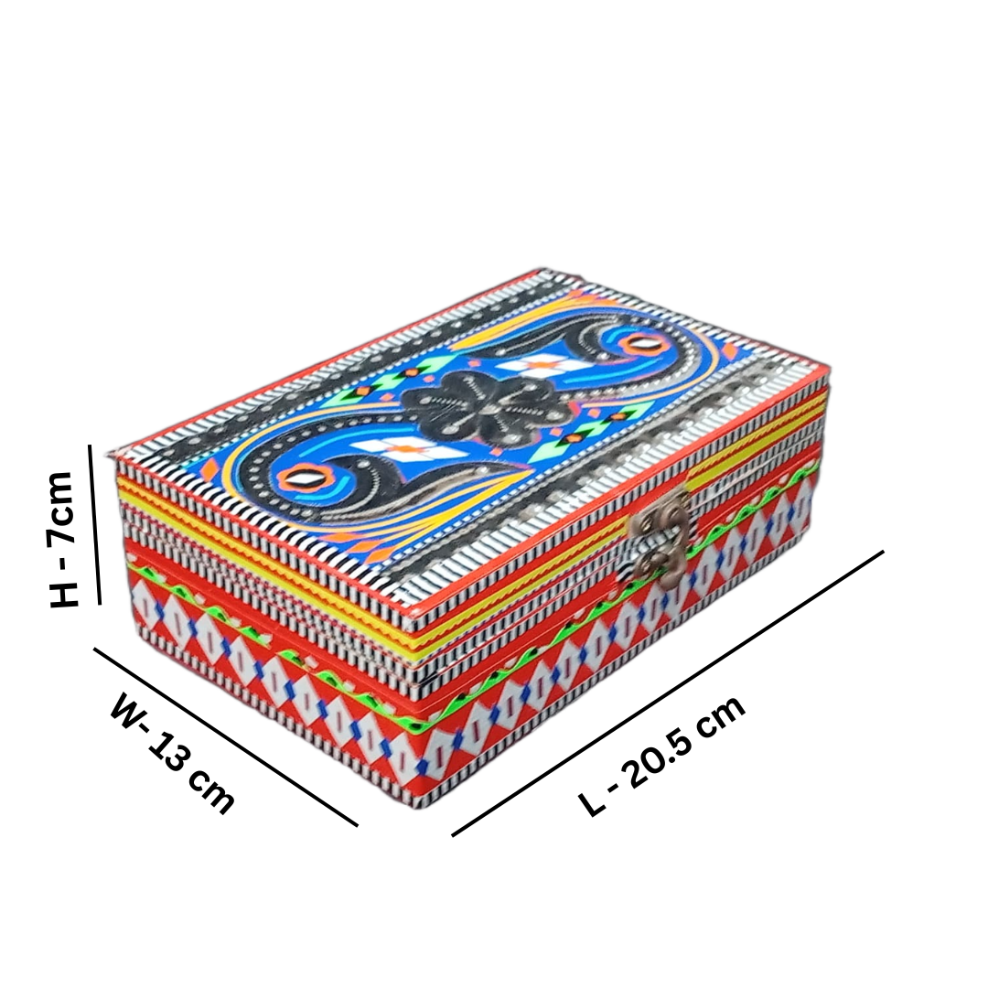 Chamakpatti Box: Real Truck Art Design for Storage and Decoration (W-13 cm, L-20 cm) - Image 2