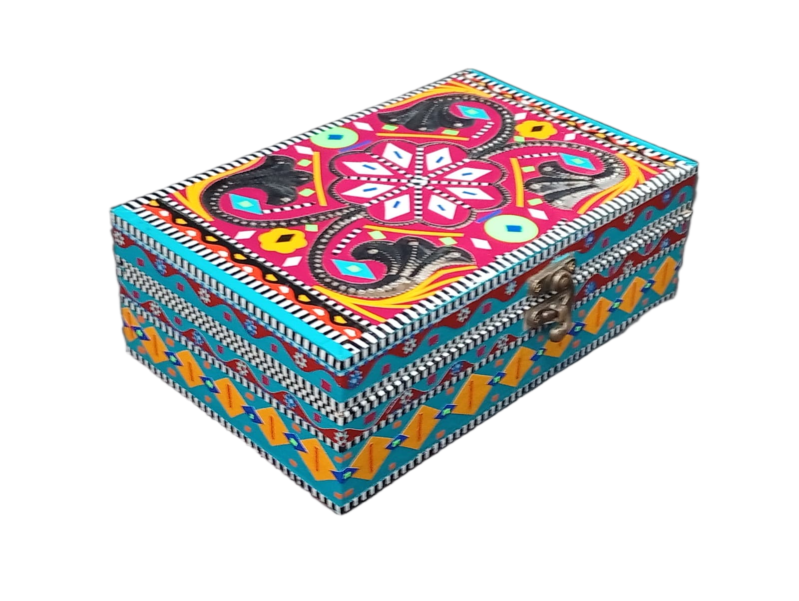 Chamakpatti Box: Real Truck Art Design for Storage and Decoration (W-13 cm, L-20 cm) - Image 6