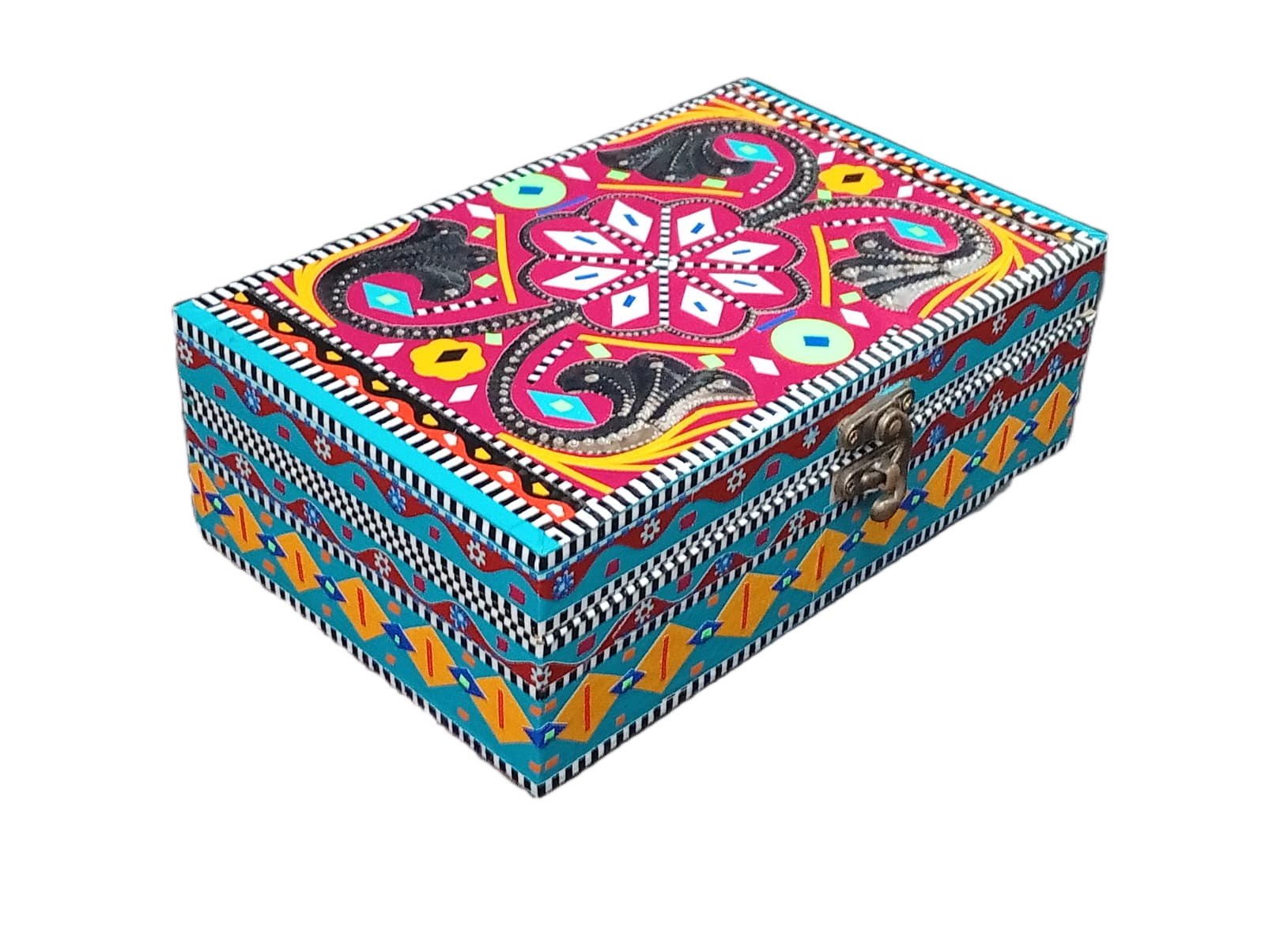 Chamakpatti Box: Real Truck Art Design for Storage and Decoration (W-13 cm, L-20 cm) - Image 5