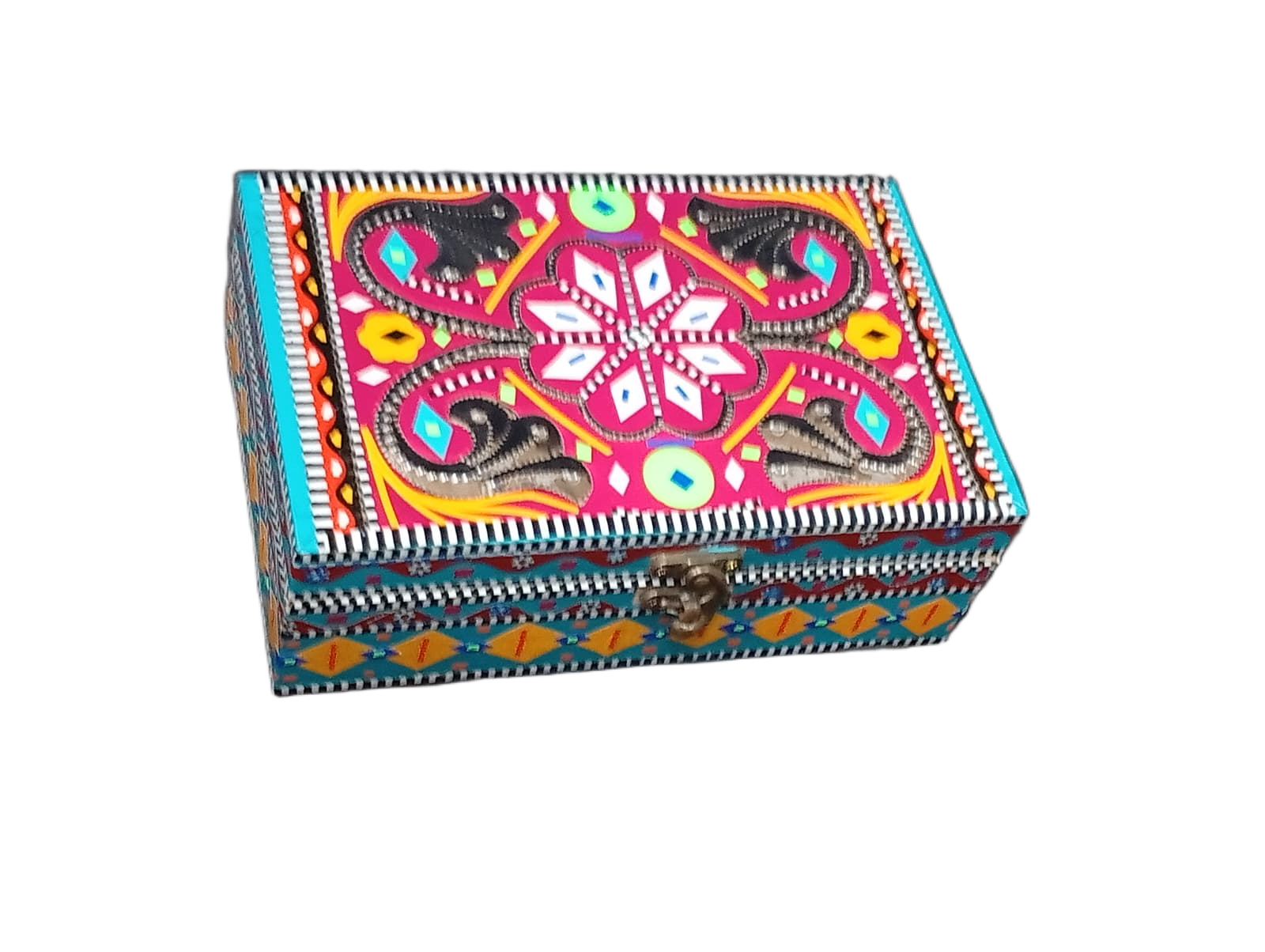 Chamakpatti Box: Real Truck Art Design for Storage and Decoration (W-13 cm, L-20 cm) - Image 4