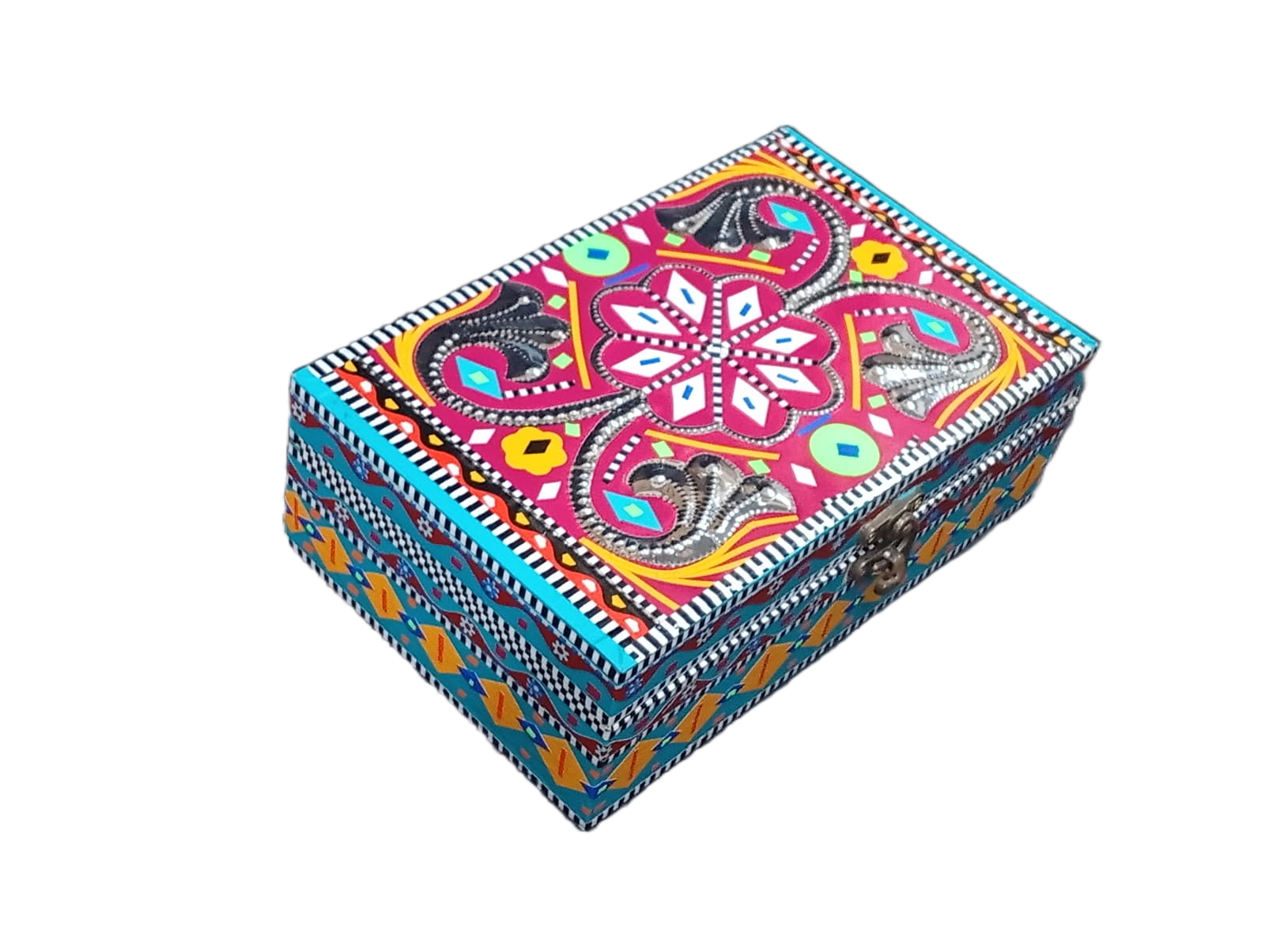 Chamakpatti Box: Real Truck Art Design for Storage and Decoration (W-13 cm, L-20 cm) - Image 3