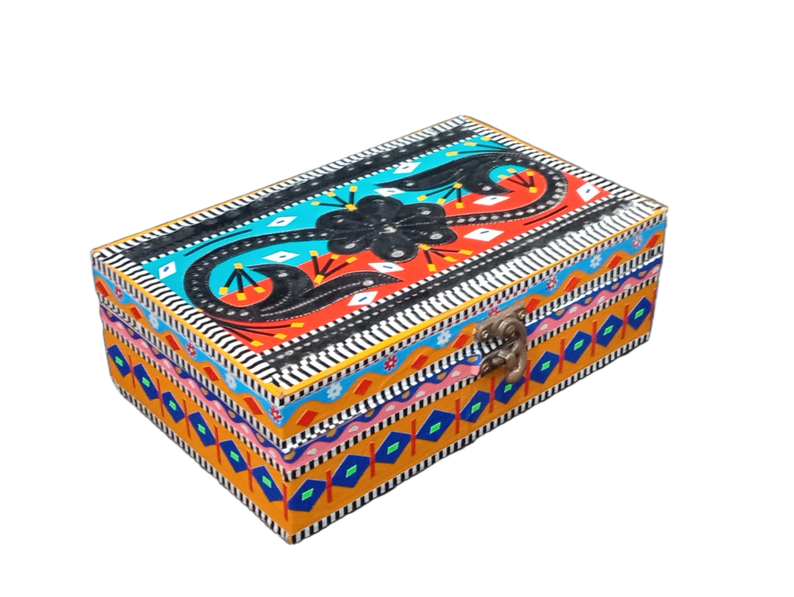 Chamakpatti Box: Real Truck Art Design for Storage and Decoration (W-13 cm, L-20 cm) - Image 3