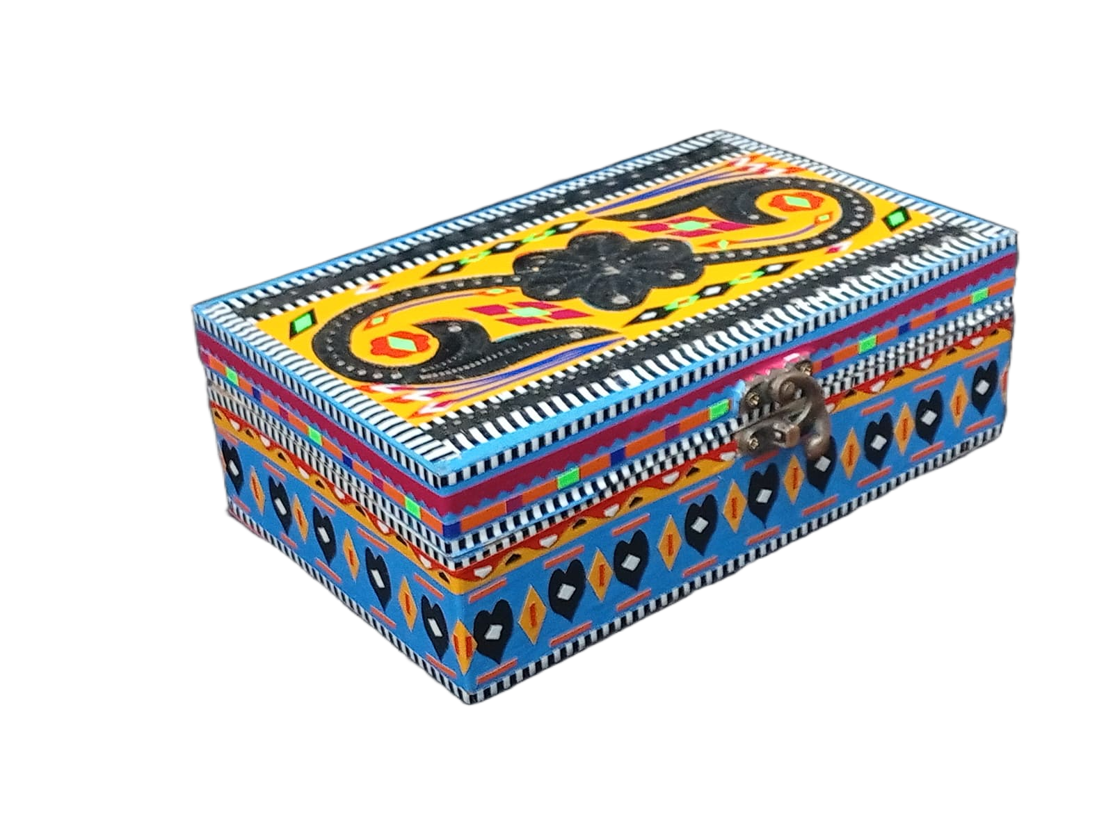 Chamakpatti Box: Real Truck Art Design for Storage and Decoration (W-13, L-20 cm) - Image 3