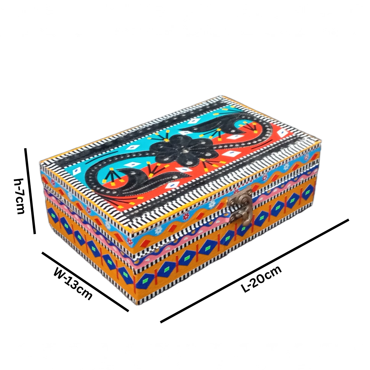 Chamakpatti Box: Real Truck Art Design for Storage and Decoration (W-13 cm, L-20 cm) - Image 2
